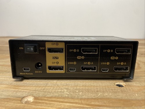 CKLau 2 Port Dual Monitor Displayport KVM Switch DP KVM Switch UNIT ONLY - Afbeelding 2 van 3