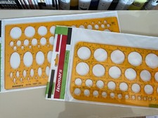 Isomars Circles  Elipses shapes 2 orange drawing drafting templates  P839