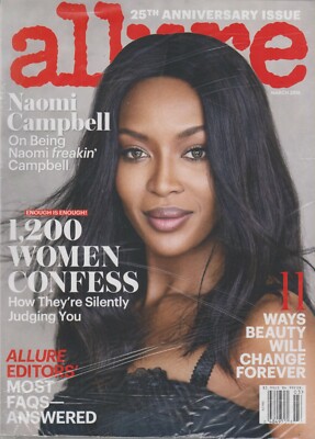 Allure March 2016 Naomi Campbell, 25th Anniversary Issue (Magazine
