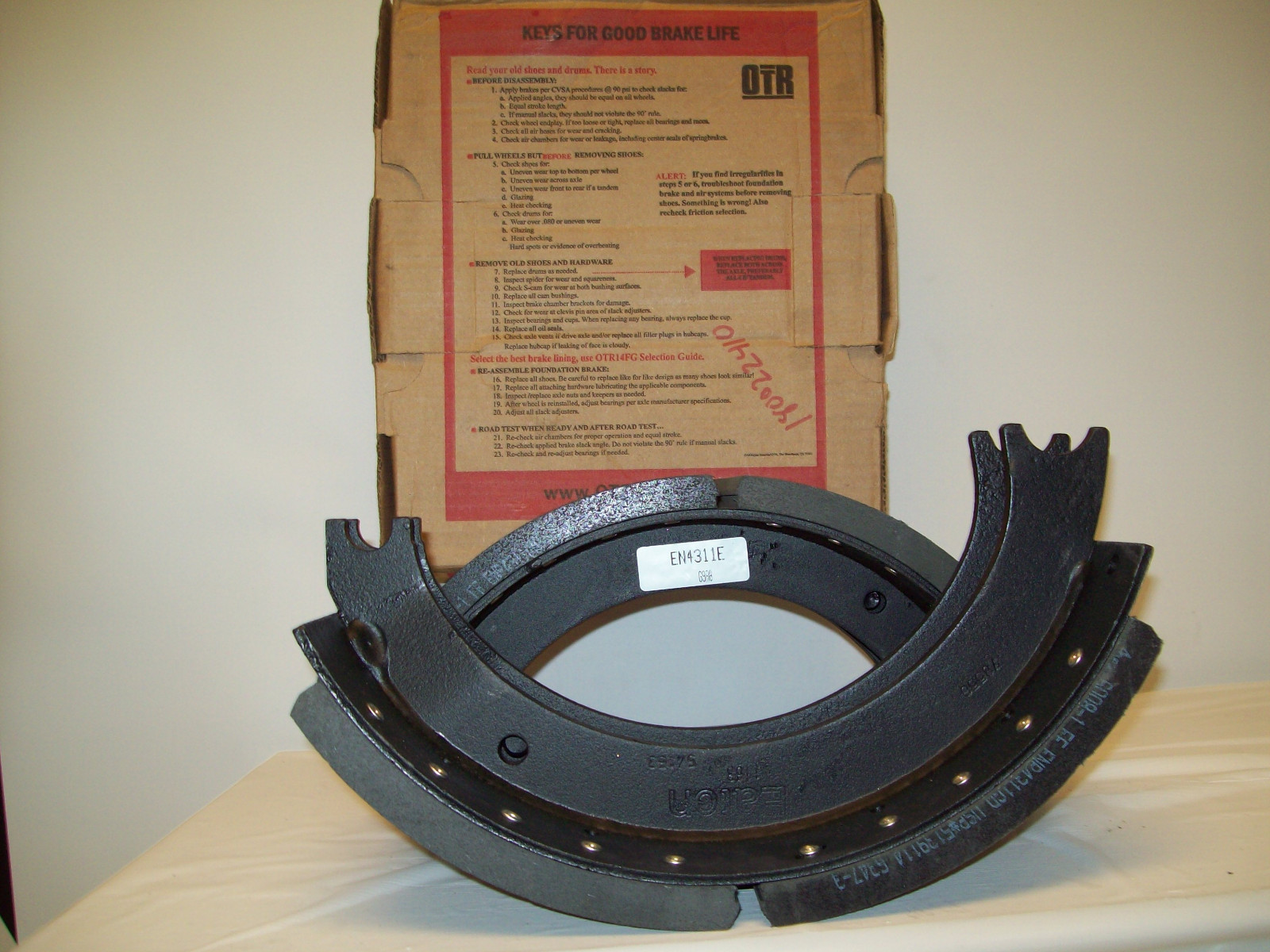 OTR RELINED BRAKE SHOES EN4311E eBay