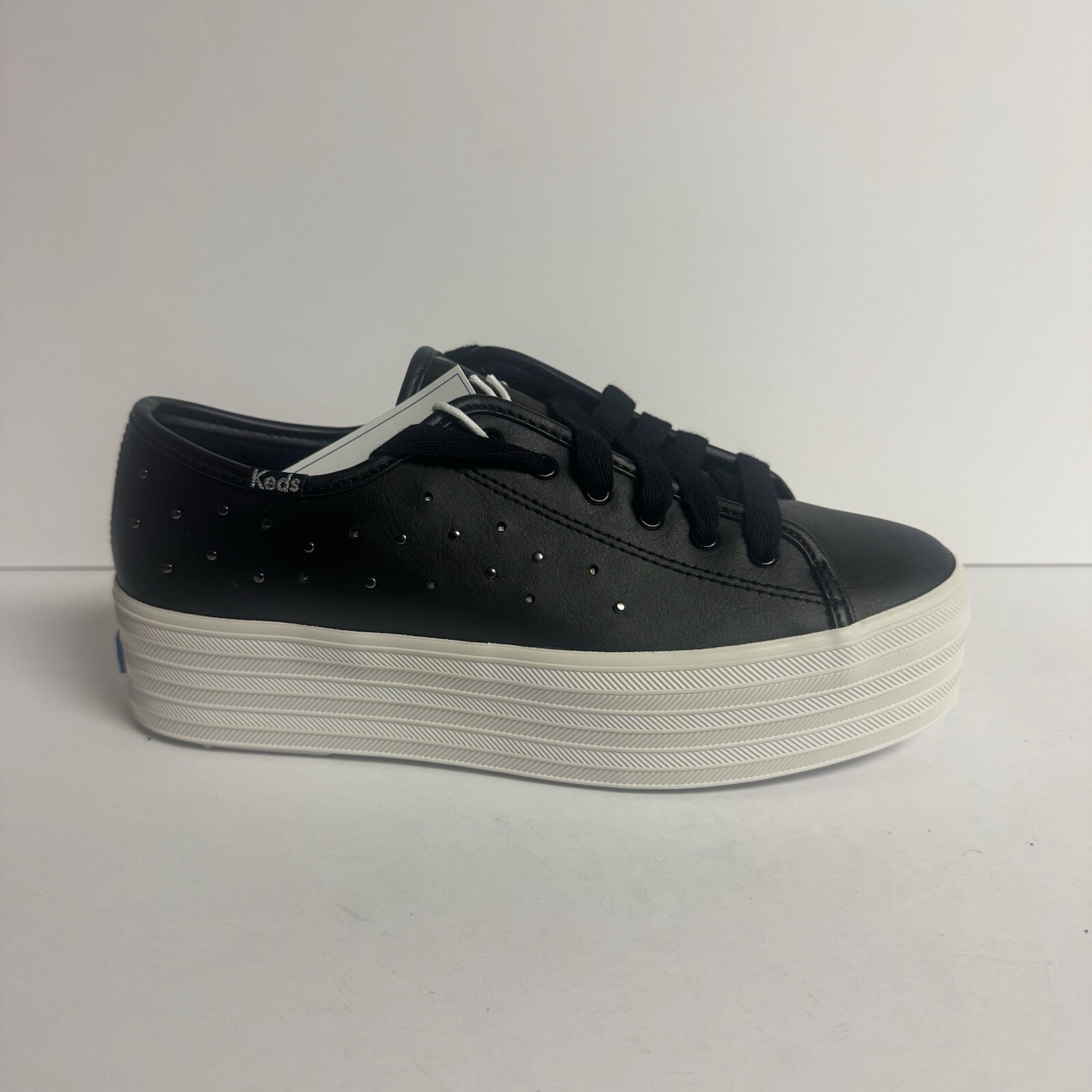 Keds Womens Triple Up Leather Sneaker Black Size 7.5 M