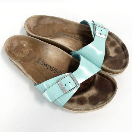 Birkenstock Madrid Teal One Strap Buckle Sandals Size 37 US 6.5 - Picture 1 of 12