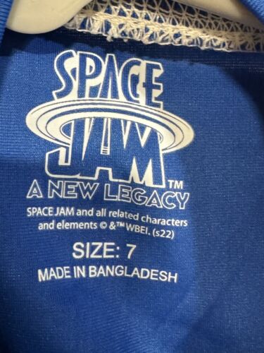 Space Jam Swimsuit Rash Guard Swim Shirt Boys Size 7 New - Picture 2 of 7