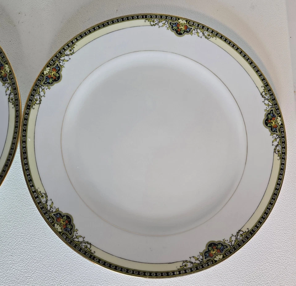ANTIGUO JUEGO NORITAKE MELSTONE 3 CENA O JUEGO 6 PLATOS DE ALMUERZO ART DECO Foto 2 de 4