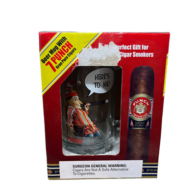 PUNCH Cigar Glass Beer Stein 'Here's To Me' 2009 NIB