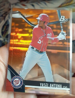 Yasel Antuna 2021 Bowman Platinum Orange Prospects /25 Nationals #TOP-47