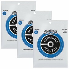 3-Pack Martin Acoustic SP Guitar Strings Phosphor Bronze 13-56 Medium MA150