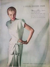 1947 womens Maurice Rentner frosted julep Cohama fabrics dress vintage ad 