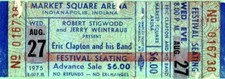 ERIC CLAPTON 1975 TOUR UNUSED MARKET SQUARE CONCERT TICKET-INDIANAPOLIS