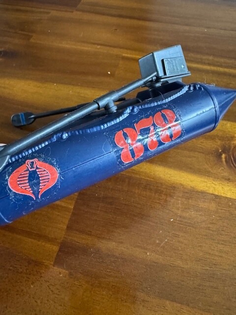 Hasbro 1985 G.I. Joe Navy Blue Boat Raft M-3869 Pontoon 878