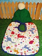 HOMEMADE BIB AND KNIT HAT