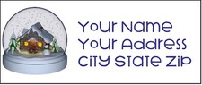 30 Custom Personalized Return Address Labels Snow Globe Christmas More