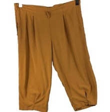 Jams World Unisex Rayon Chestnut Capri Pants Drawstring Waist Beachy Sz LG USA