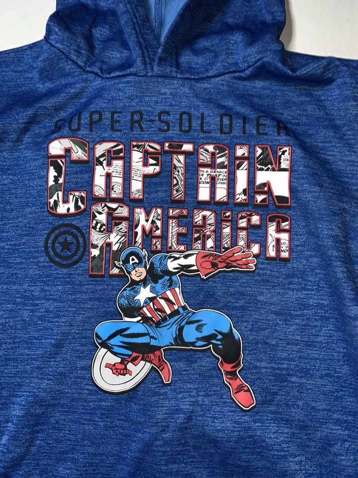 Usado - Marvel Comics Capitán América Pullover Sudadera con Capucha Niños (Talla M) Foto 2 de 3