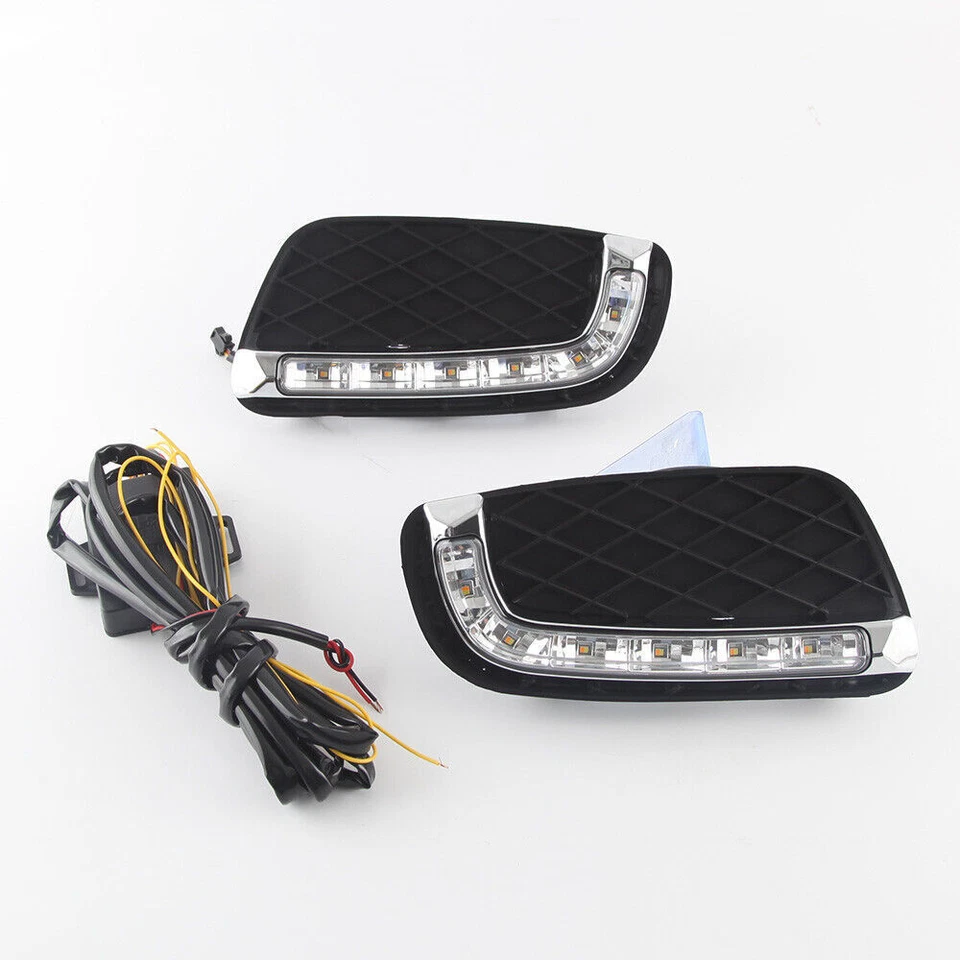 Pair LED DRL Daytime Running Lights Fog Lamps For Benz Smart Fortwo 2008-2011 - Image 3 of 4