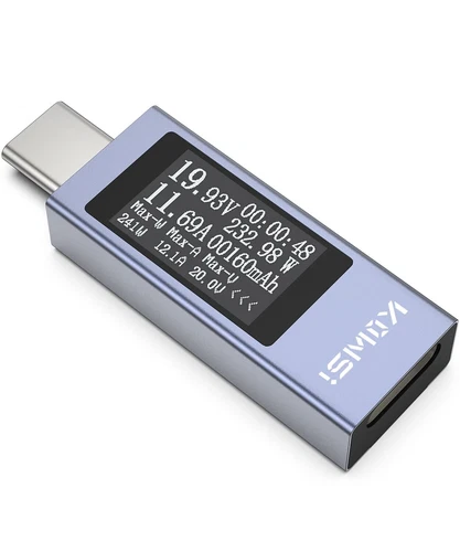 USB C Tester Power Meter 4-30V 0-12A Digital Multimeter Type C Voltage Tester