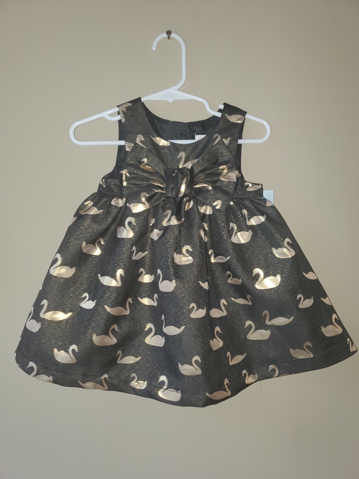 Cat and Jack Baby Girl’s Black Gold Swan Dress Holiday Special Occasion 12 Month for sale online