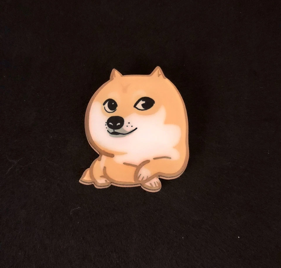 Broche de acrílico Kawaii Japón perro cachorro Shiba Inu perezoso escalofriante Funky kitsch Foto 3 de 4