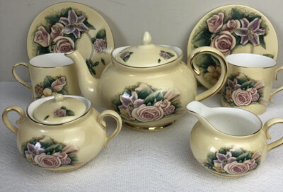 Crystal Cathedral Ministries Hour Power 2002 Tea Set  Bone China Ornate Flower