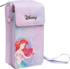 Crossbody Wallet Disney Little Mermaid Ariel Cell Phone Wristlet Purse NEW