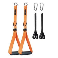 Cable Machine Handles with Finger Straps for gripping Forearm Strength Traini...