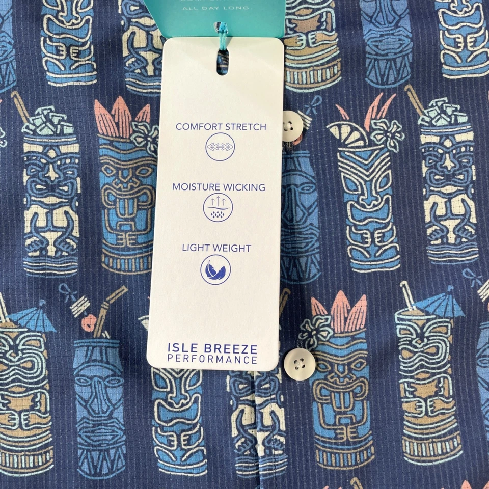 Camisa Caribbean Isle Breeze Para Hombres XLT Alta Tiki Cóctel Resort Playa Vacaciones Foto 4 de 4