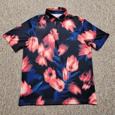 Under Armour The Playoff Polo Shirt Mens Medium Floral Performance Stretch