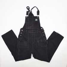 JAMESON Dickies Men's Black Canvas Overalls Relaxed Fit Workwear Distressed Hem