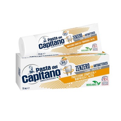 Zahncreme Ingwer 75ml antibakteriell Bio Pasta del Capitano Made in Italy