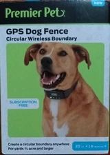 PREMIER PET GPS DOG FENCE CIRCULAR WIRELESS BOUNDARY DOG COLLAR! 20LBS+ 6 MONTH+