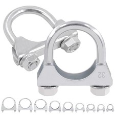 2Pcs 32mm Exhaust U Clamp, Muffler U-Bolt Clamps, U Bolt Saddle Exhaust 1-1/4"