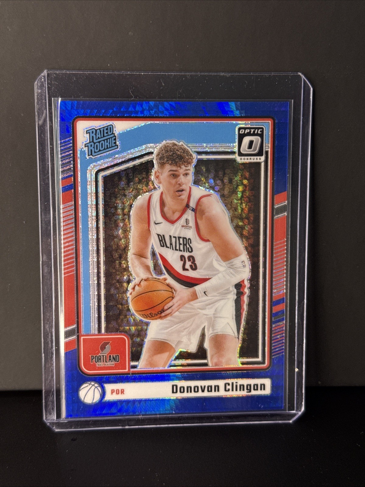 2024-25 Panini Donruss Optic Donovan Clingan #272 Rated Rookie Blue Hyper /175