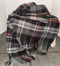 Scotland Black Grey Tartan Plaid 100 Cashmere Scarf