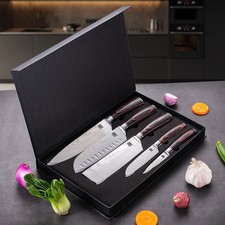 Takeshi 5-Piece Japanese Carbon Steel Knife Set + FREE Stainless Steel Holder