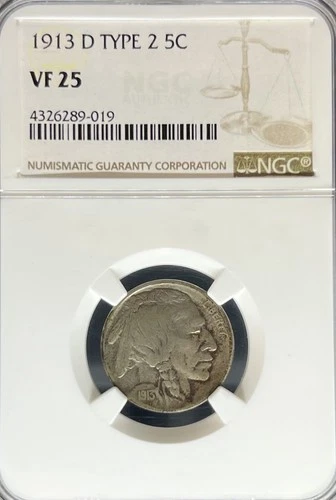 1913-D T2 Buffalo Nickel VF25 NGC (#PA4326289019)