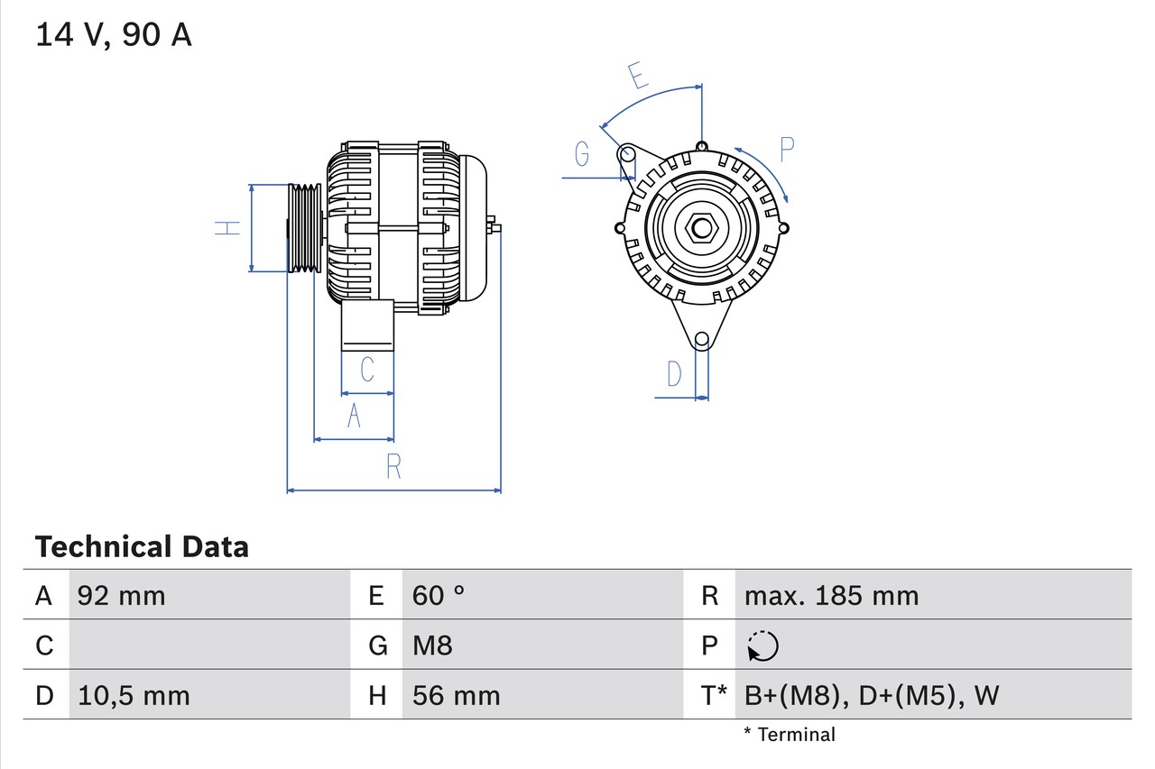 BOSCH 0 986 040 180 Alternator for MERCEDES-BENZ,MULTICAR,PUCH