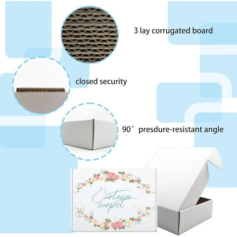 Kraft Shipping Boxes Set of 20 Easy Assemble Cardboard Mailers Packaging New - Image 4 of 4