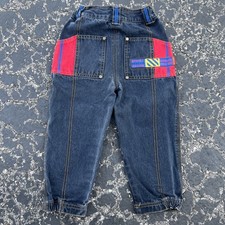 Vintage Little Levis Sport Jeans Toddler Size 4T dark wash patches