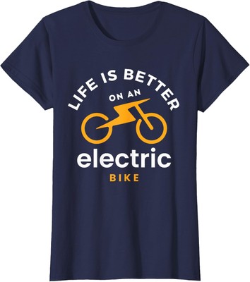 Life is Better With An E-Bike Electric Bike Battery Ladies' Crewneck T-Shirt