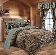 1 PC FULL SIZE NATURAL CAMO COMFORTER BED SPREAD ONLY CAMOUFLAGE WOODS 86"