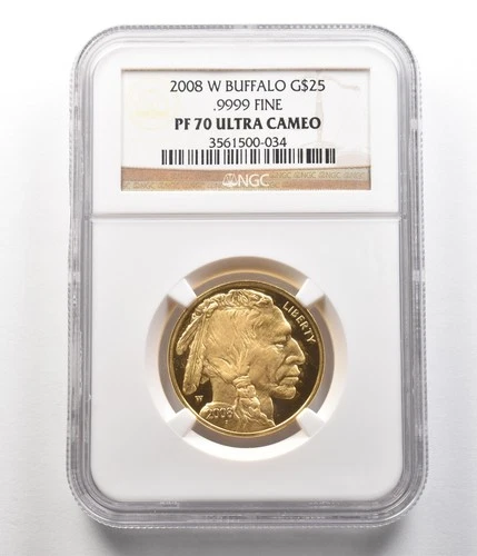 2008-W $25 American Gold Buffalo 1/2 Oz PF70 UCAM NGC *6802