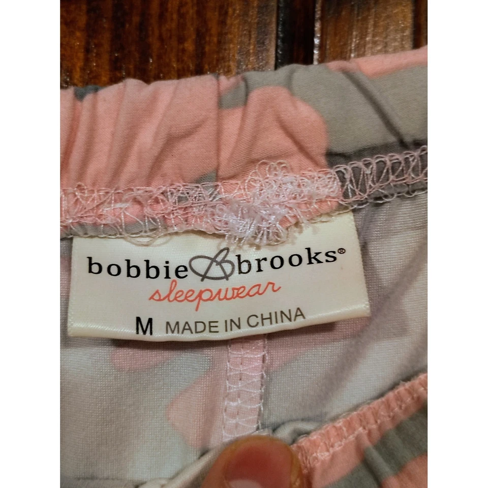 Bobbie Brooks Ropa de Dormir Pantalones Camuflados Rosa Gris Salón Pijama Mujer M Foto 3 de 4
