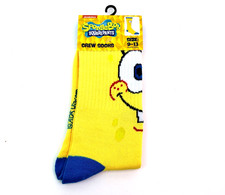 Nickelodeon Spongebob Squarepants Patrick Mens 9-13 Yellow Graphic Crew Socks