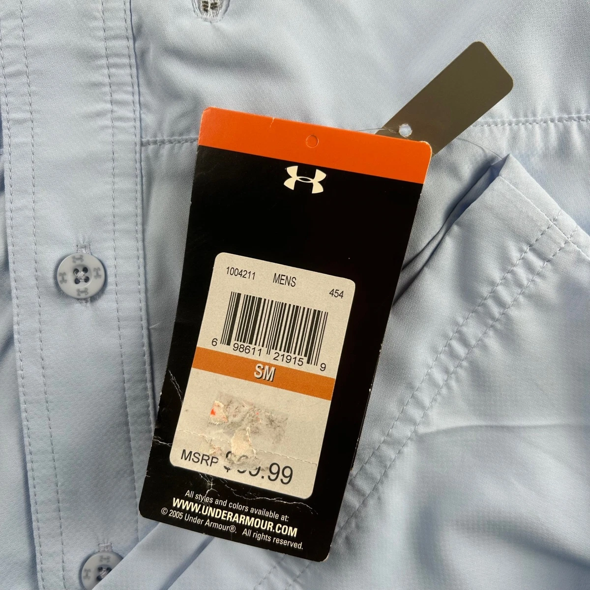 Camisa de pesca Under Armour para hombre S AllSeasonGear ventilada azul manga larga UPF NUEVA CON ETIQUETAS