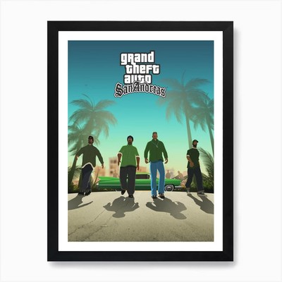 Gta San Andreas Kunstdruck gerahmt Wandbild Poster Leinwanddruck Bild