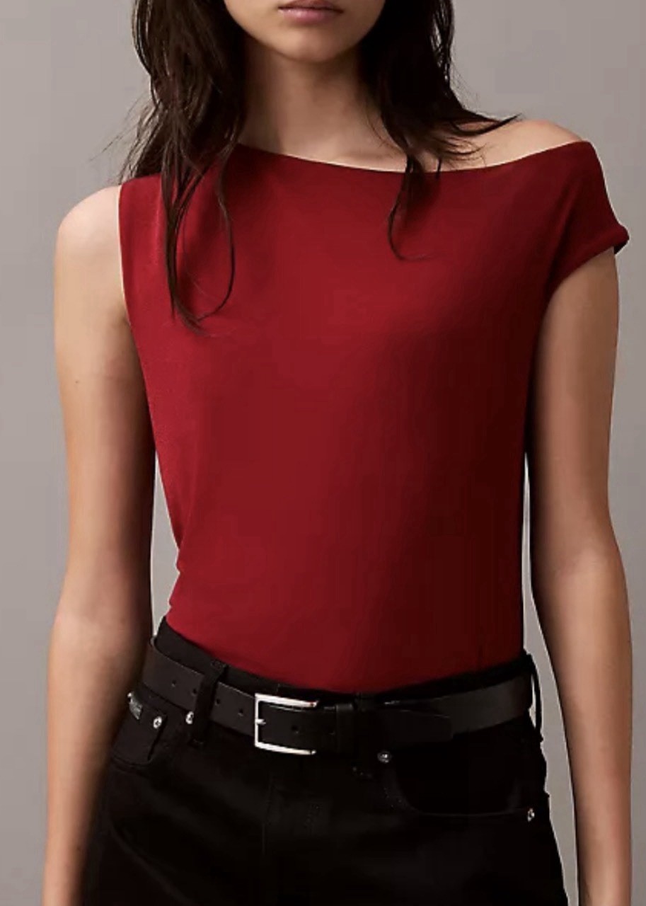 NWT CALVIN KLEIN WOMEN'S ASYMMETRIC TOP - SIZE MEDIUM