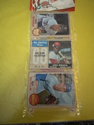 1968 TOPPS BB Holiday 12 Card Rack HOYT WILHELM LOU BROCK DON SUTTON EX+