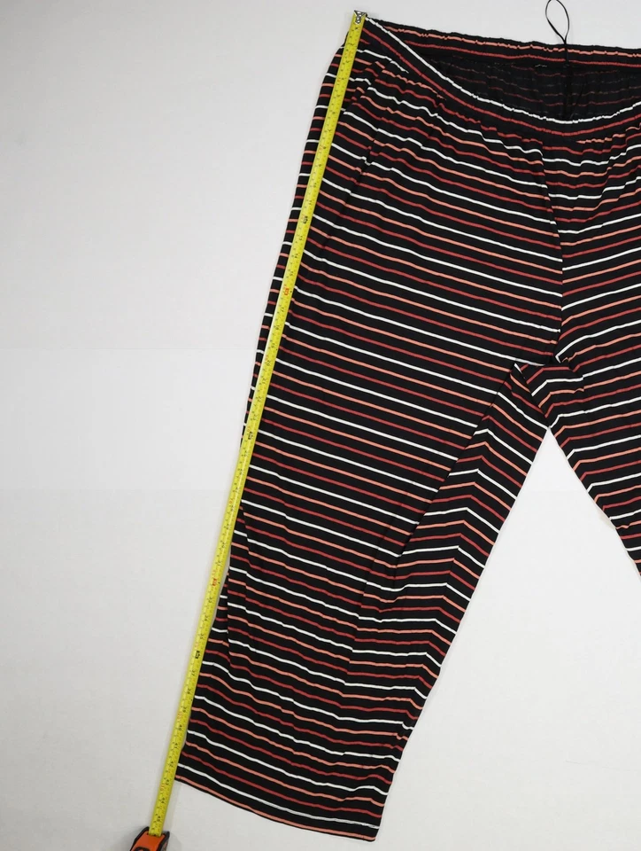 Pantalones Ulla Popken para mujer 2XL 3XL a rayas negro azul verde salón algodón relajado Foto 3 de 4