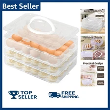 3PCS Deviled Egg Platter and Carrier With Lid 72Egg Slots for Party Home Kitchen