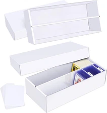 Trading Card Storage Box 2 Pack–1600 Count Cardboard Organizer with Dividers for